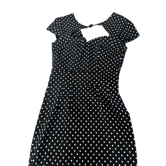 Hell Bunny Vixen 50s Black & White Polka dot Dress XS - Picture 3 of 12